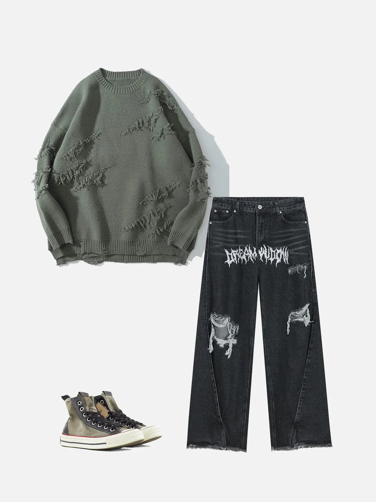 Aelfric Eden "Rwoiut" Fringed Design Sweater