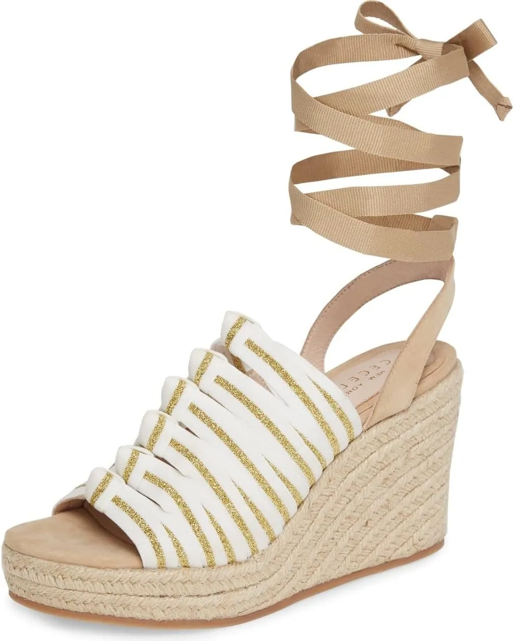 Cecelia New York Serena Off Denim Faded Jeans Espadrille Wedge Platform Sandals