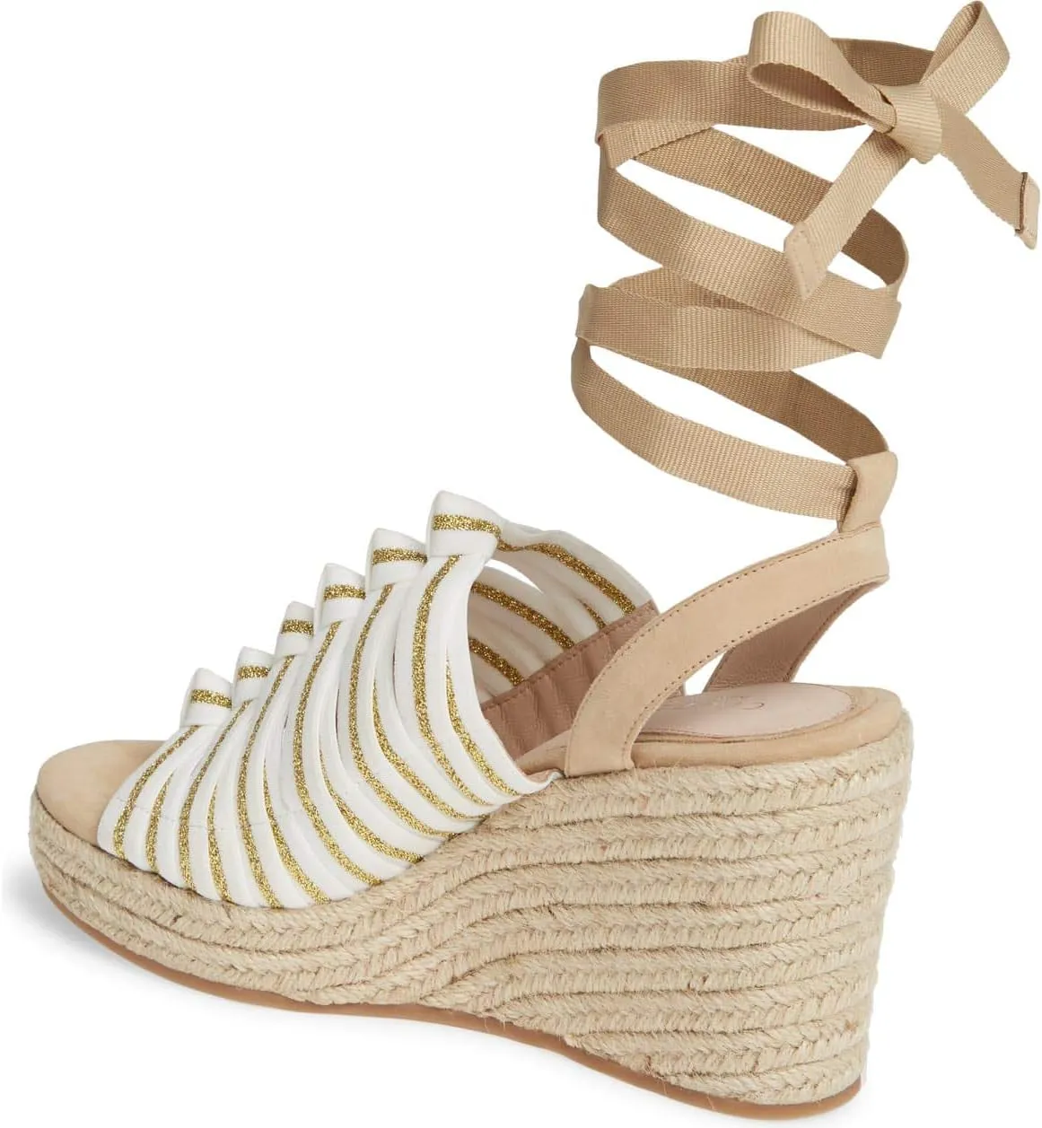 Cecelia New York Serena Off Denim Faded Jeans Espadrille Wedge Platform Sandals