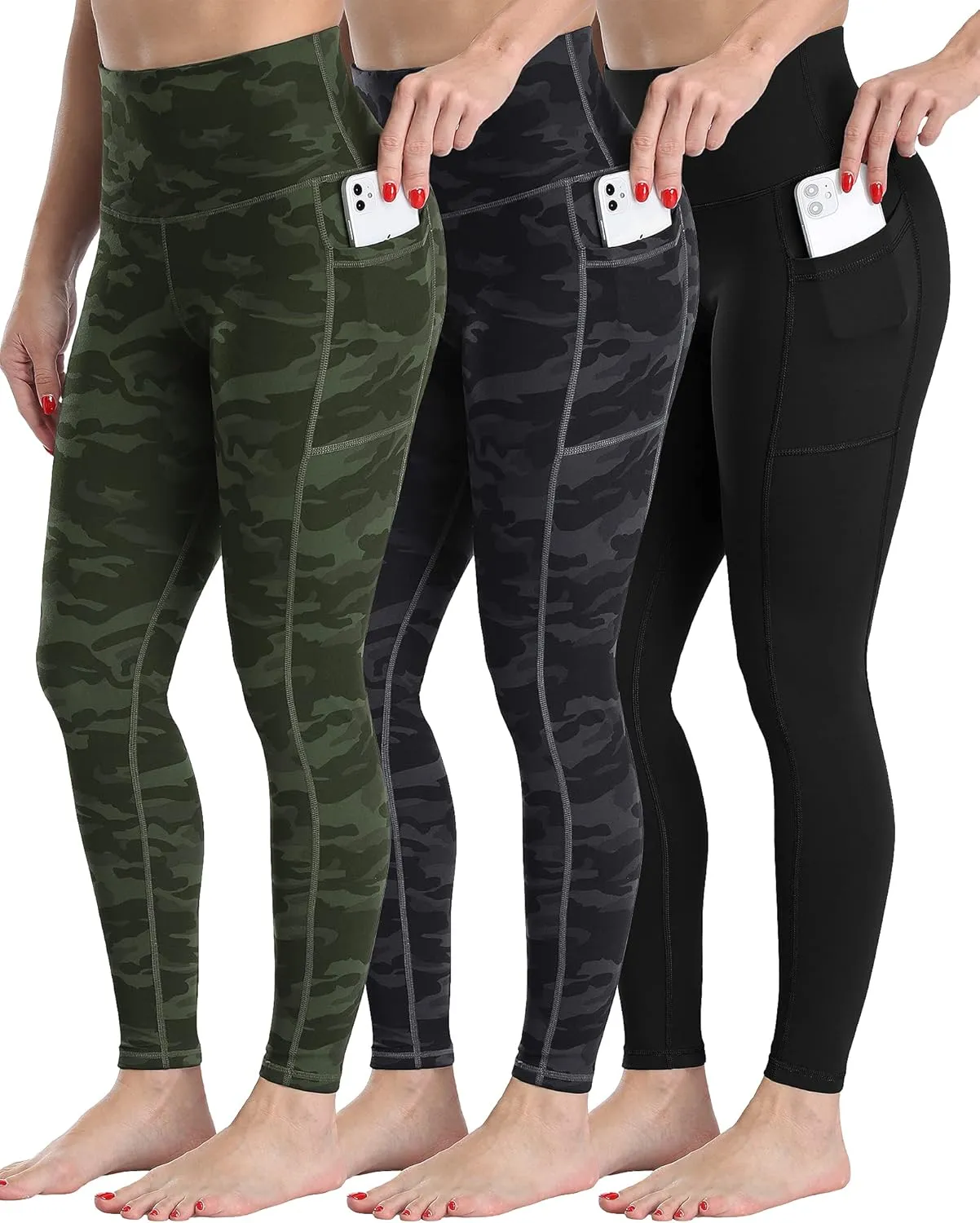 CHRLEISURE Fleece Lined Leggings Women with Pockets - Winter Warm Thermal Thick Tights High Waisted Yoga Pants