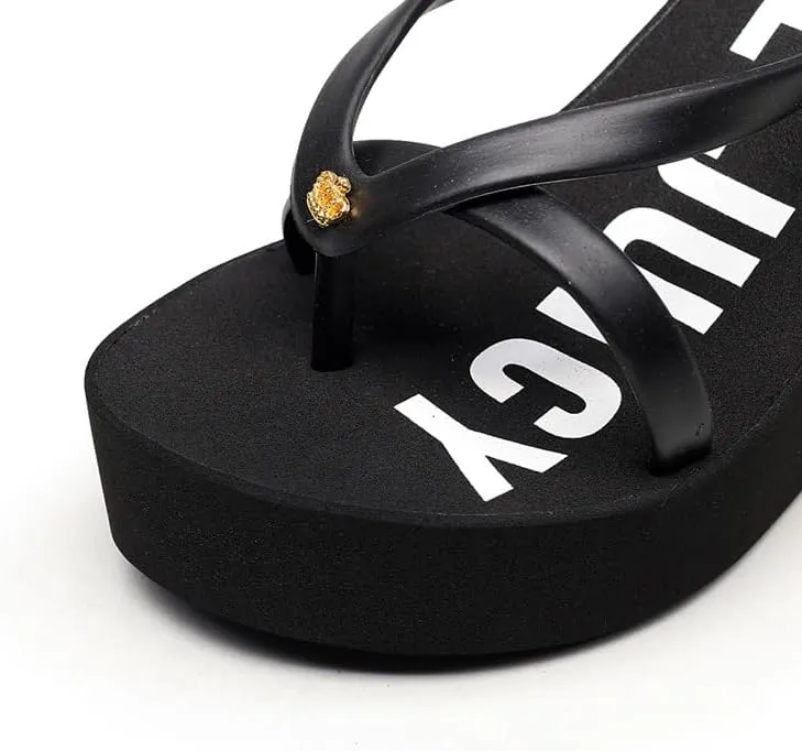 Chunky Flip Flops Womens Flip Flop Slip on Platform Sandals Summer Thong Heel Height Wedge Flip Flops for Women
