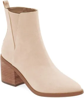 Coutgo Womens Pointed Toe Ankle Boots Chunky Block Stacked Heel Side Zipper Chelsea Fall Booties