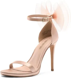 DREAM PAIRS Women's High Stiletto Heels for Women Open Toe Adjustable Bow Ankle Strap Pump Heeled Sandals Wedding Bridal Party Prom Dress Shoes