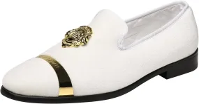ELANROMAN Men's Velvet Loafers Dress Fashion Wedding Party Prom Shoes