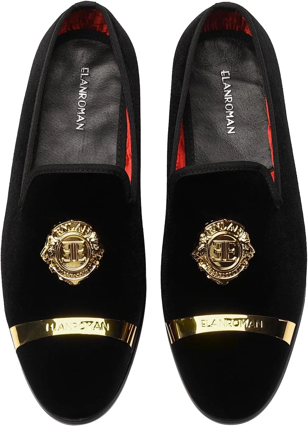 ELANROMAN Men's Velvet Loafers Dress Fashion Wedding Party Prom Shoes