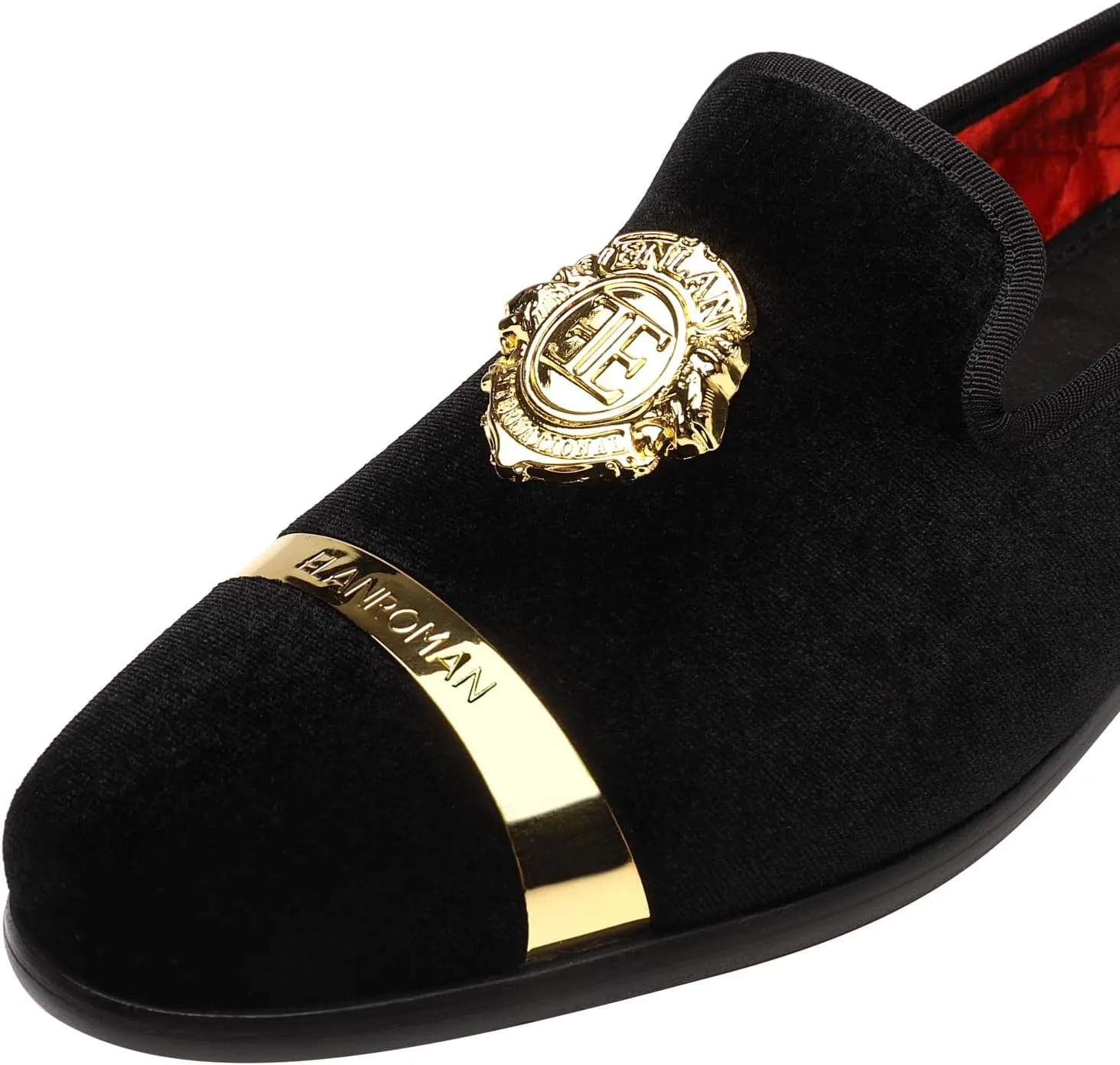 ELANROMAN Men's Velvet Loafers Dress Fashion Wedding Party Prom Shoes