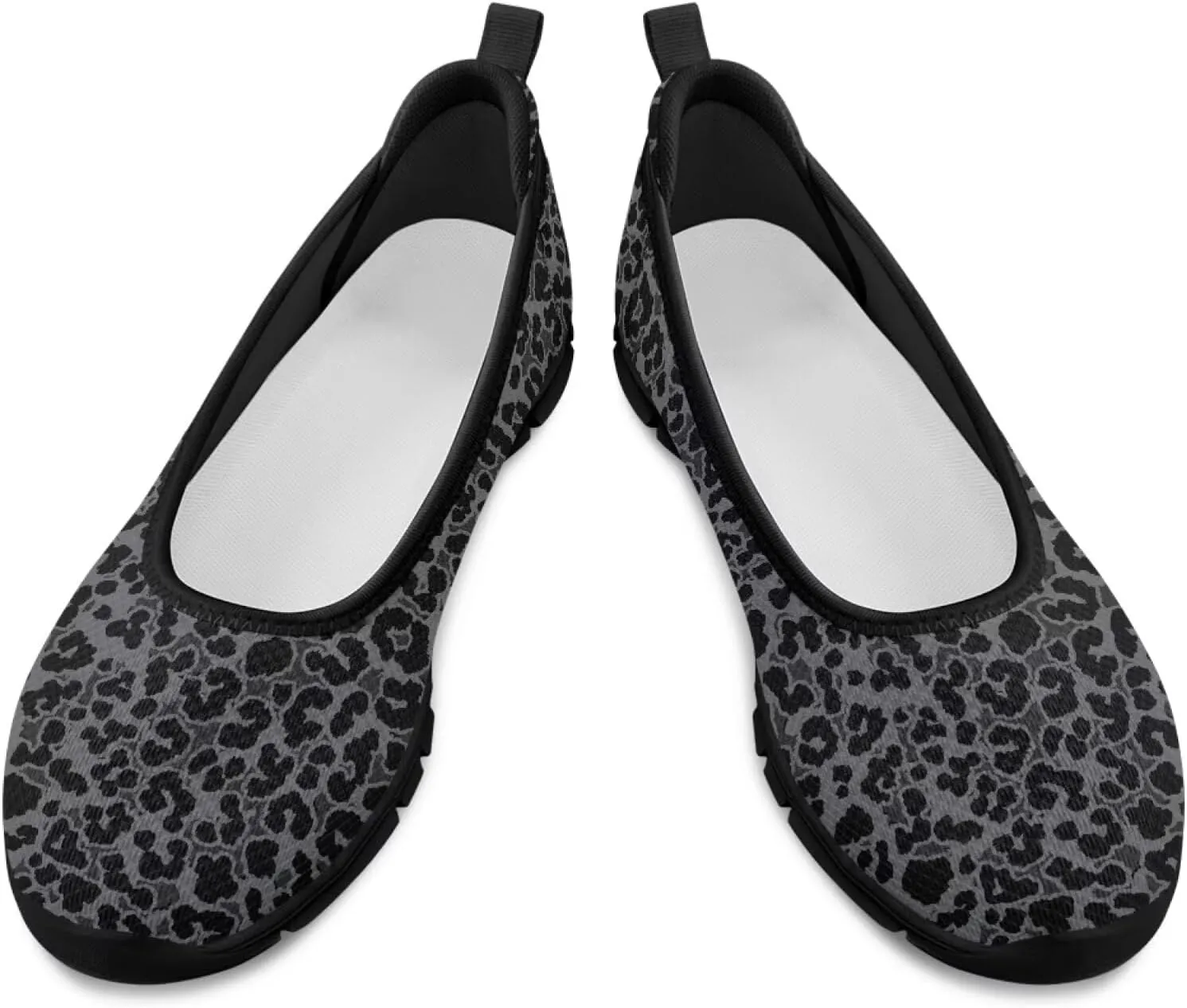 Howilath Animal Prints Women Loafers Shoes Mesh Ballet Flats Shoes Slip on Trekking Shoes with EVA Sole
