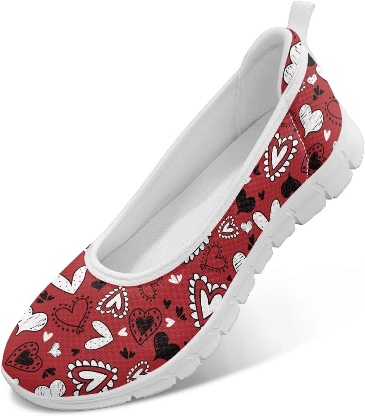 Howilath Valentine's Flat Shoes for Women Casual Loafers Shoes Walking Running Sneakers Mesh Athletic Shoes
