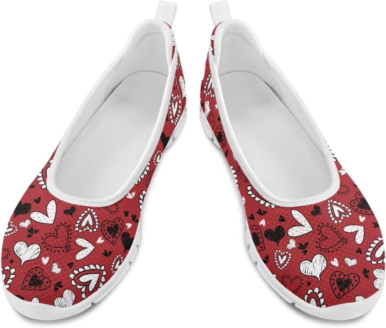 Howilath Valentine's Flat Shoes for Women Casual Loafers Shoes Walking Running Sneakers Mesh Athletic Shoes