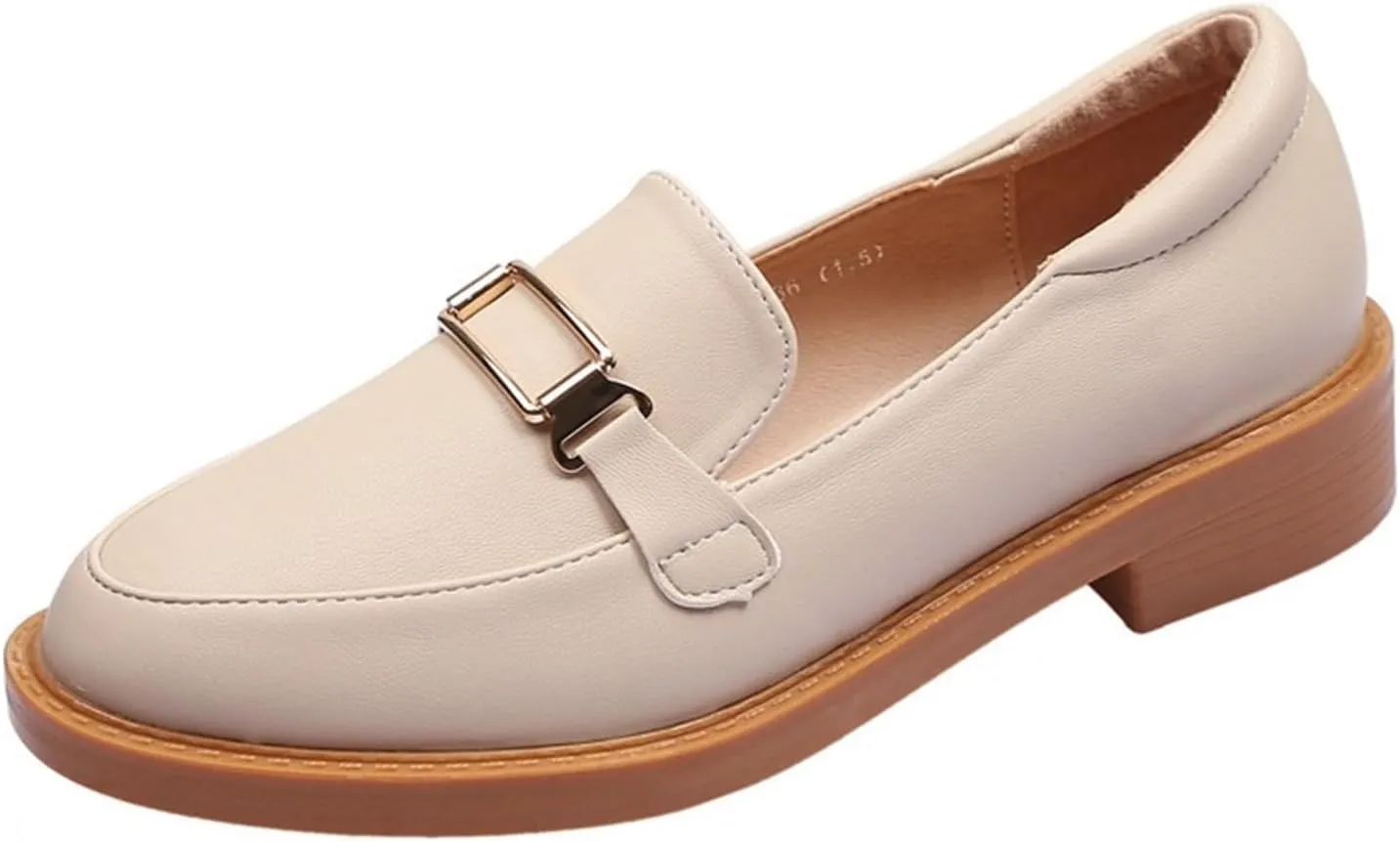 Loafers for Women Retro Women's Leather Loafers Stylish Light-Mouthed Flats for Fashionable Comfort