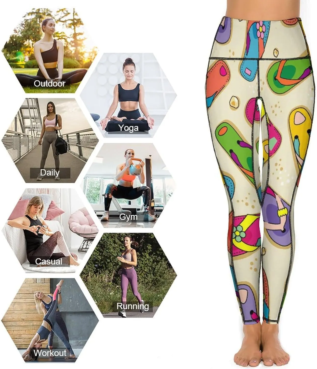 Nugier Soft Tummy Control Yoga Pants with Pockets, Women High Waist Leggings(S-2XL)