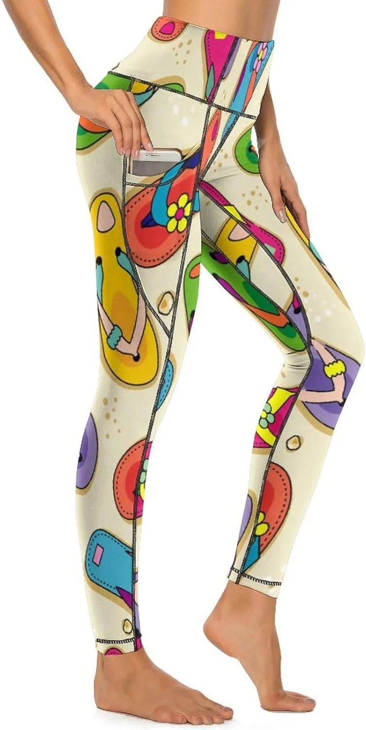 Nugier Soft Tummy Control Yoga Pants with Pockets, Women High Waist Leggings(S-2XL)