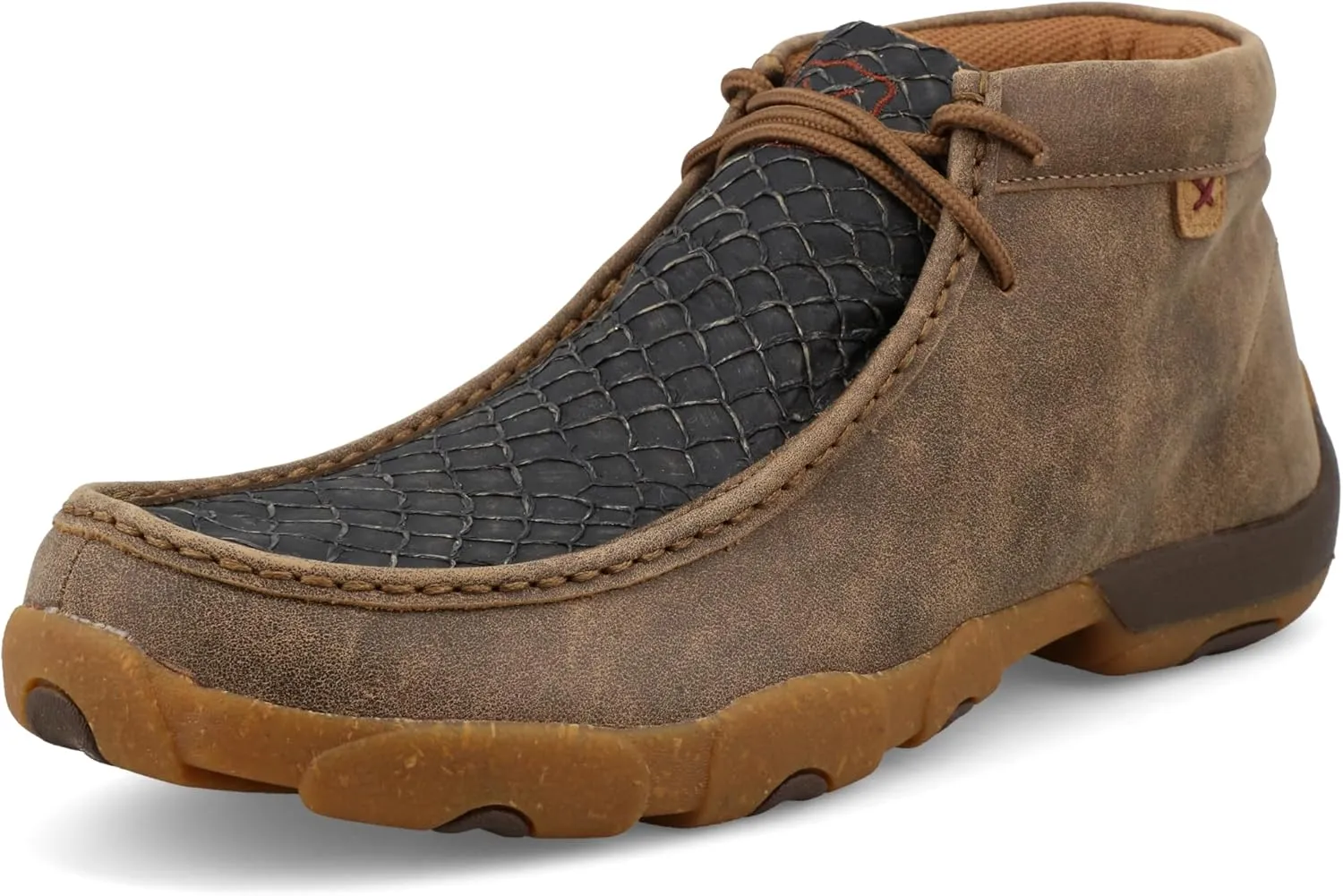 Twisted X Men's Chukka Driving Moc, Moc Toe, Black & Bomber, 10.5 M
