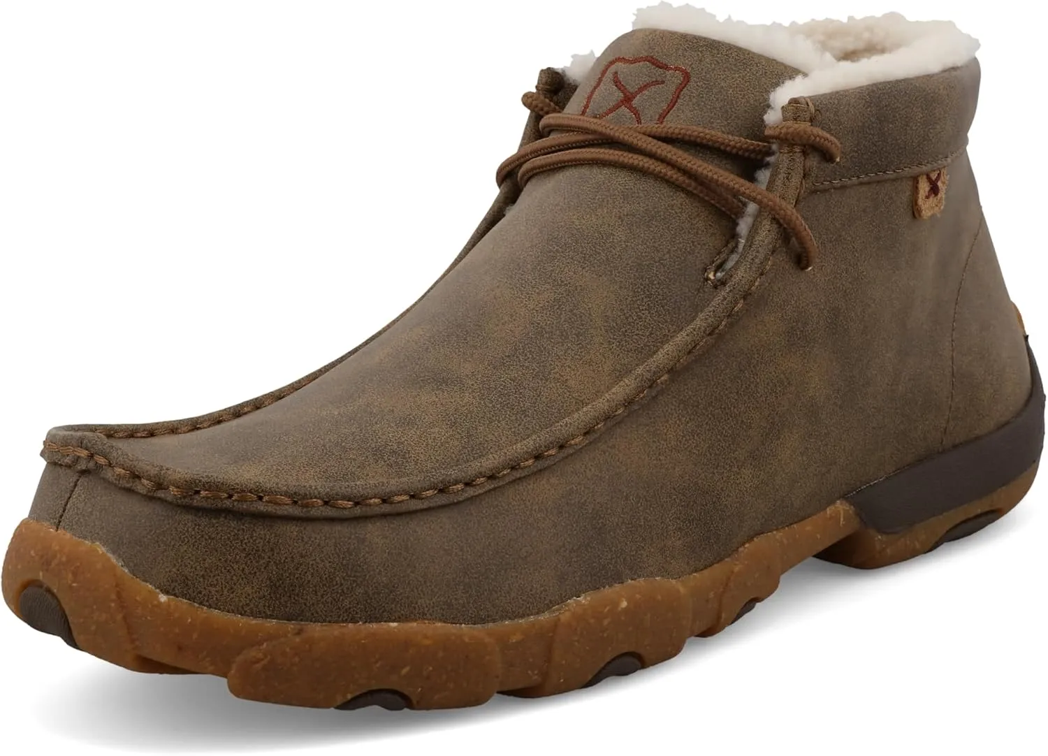 Twisted X Men's Chukka Driving Moc, Moc Toe, Bomber & Fur Lining, 10.5 W