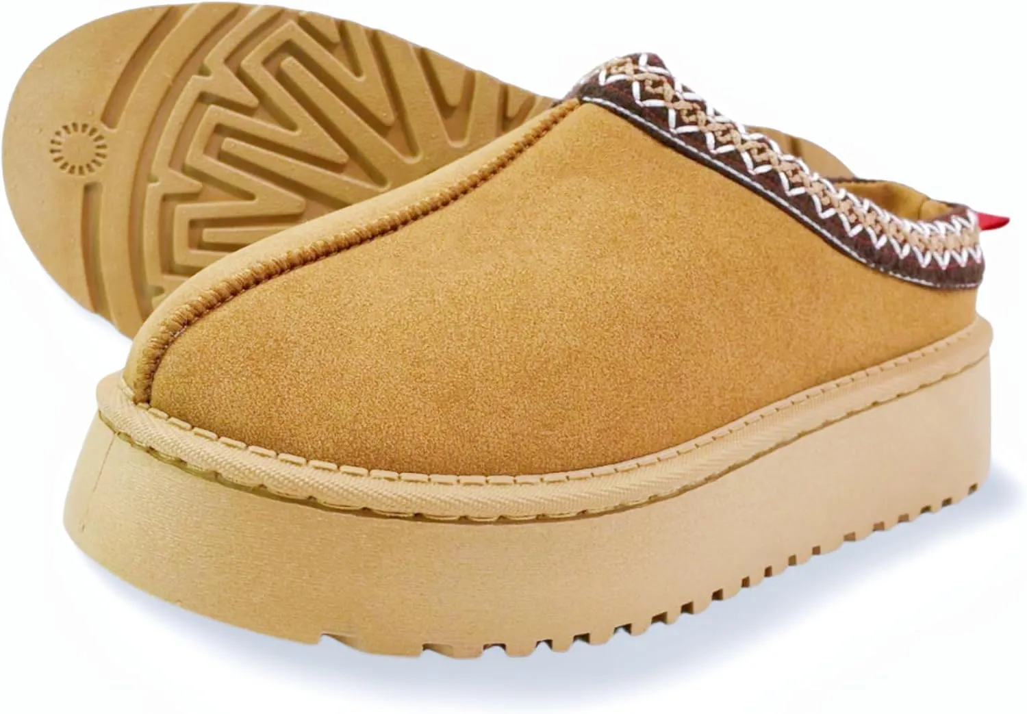 Women's Platform Slippers Winter Mini Boots Anti-Slip Suede Slip on Women Sneakers Fur Lined House Slippers for Indoor Outdoor